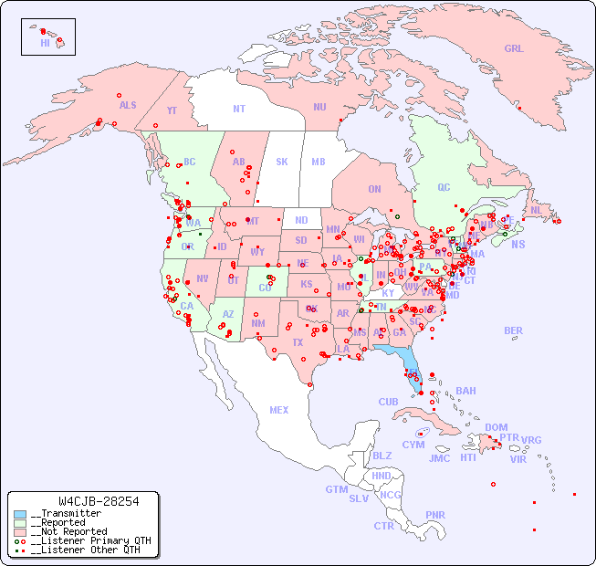 __North American Reception Map for W4CJB-28254