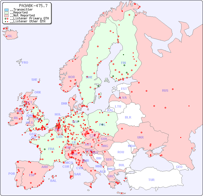 __European Reception Map for PA3ABK-475.7