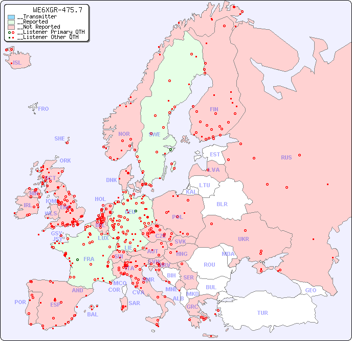 __European Reception Map for WE6XGR-475.7