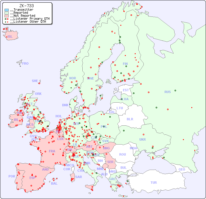 __European Reception Map for ZK-733