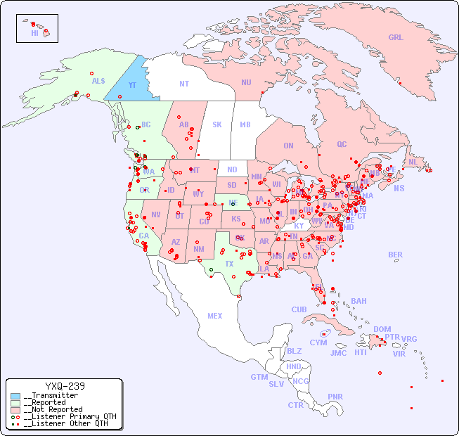 __North American Reception Map for YXQ-239