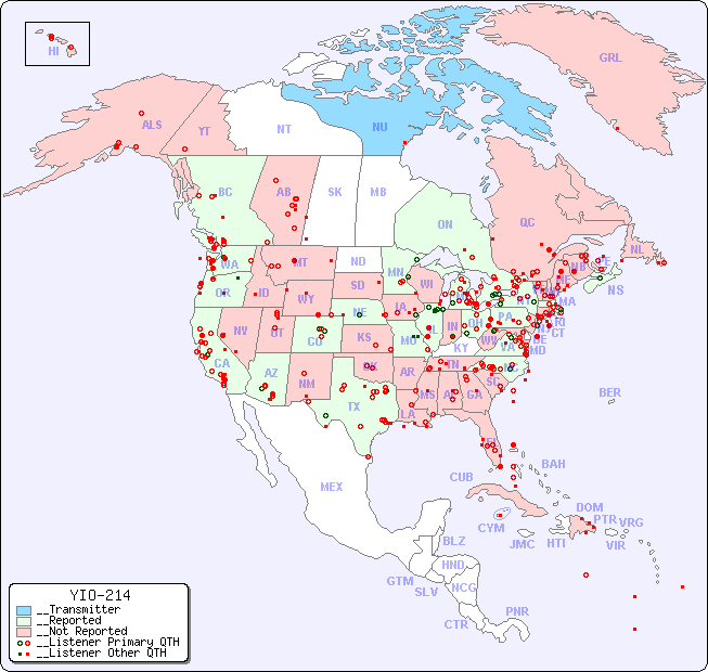 __North American Reception Map for YIO-214