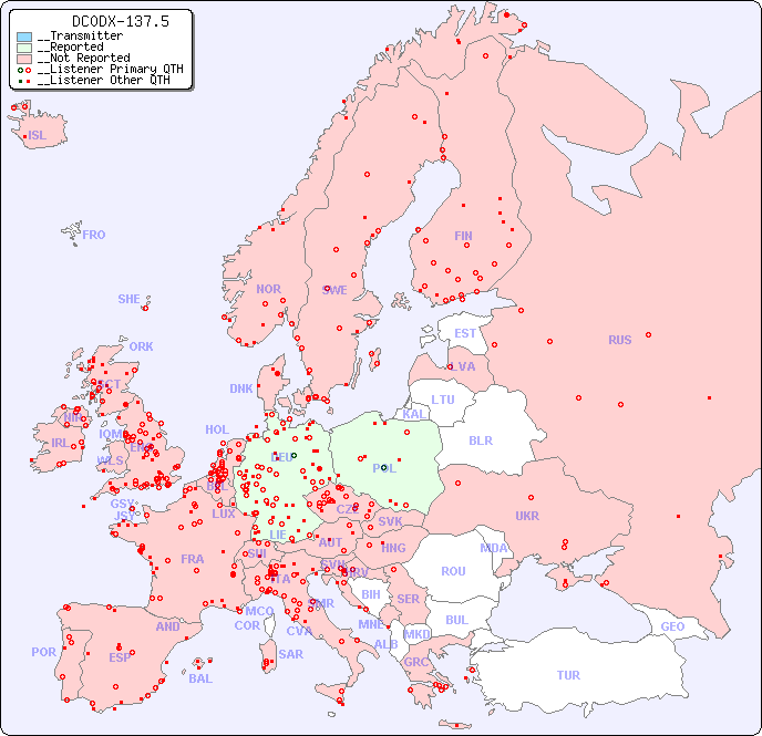 __European Reception Map for DC0DX-137.5