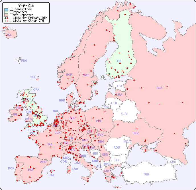 __European Reception Map for YFA-216