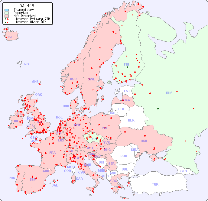 __European Reception Map for AJ-448