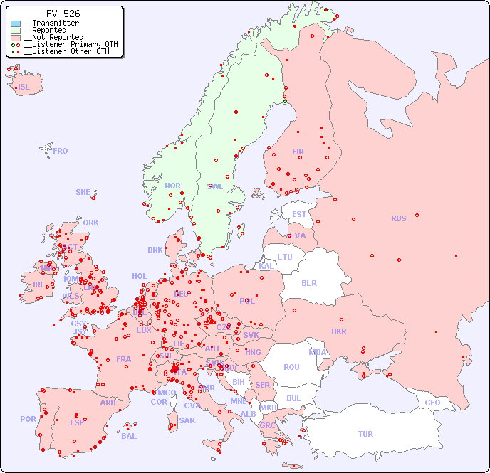 __European Reception Map for FV-526