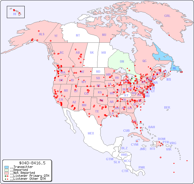 __North American Reception Map for $04O-8416.5