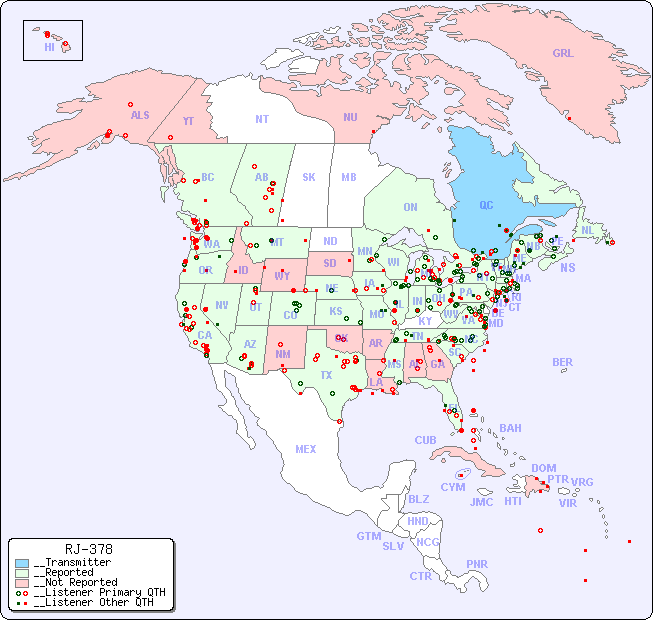 __North American Reception Map for RJ-378