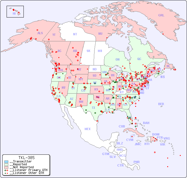 __North American Reception Map for TKL-385