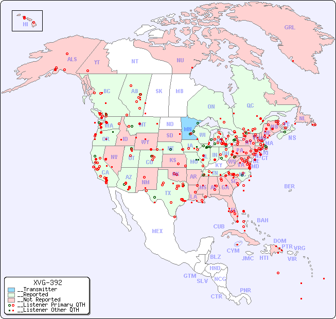 __North American Reception Map for XVG-392