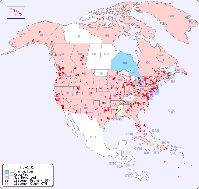 __North American Reception Map for H7-395