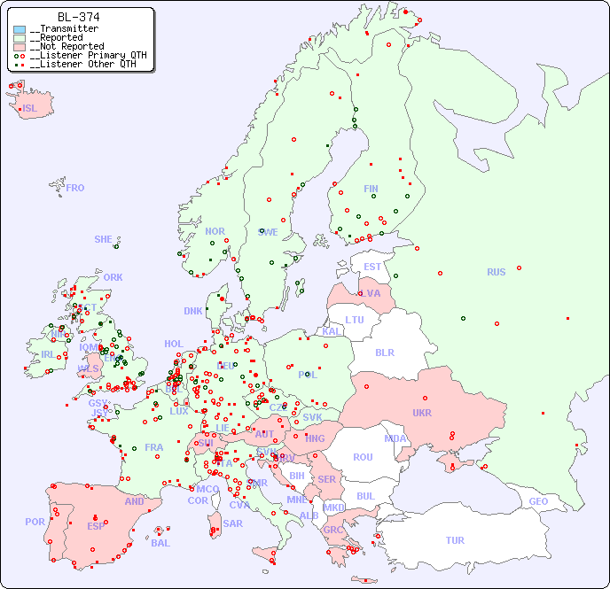 __European Reception Map for BL-374