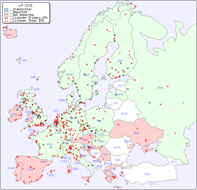 __European Reception Map for LP-318