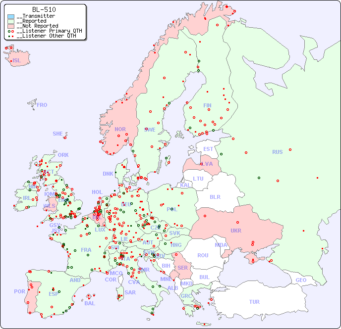 __European Reception Map for BL-510