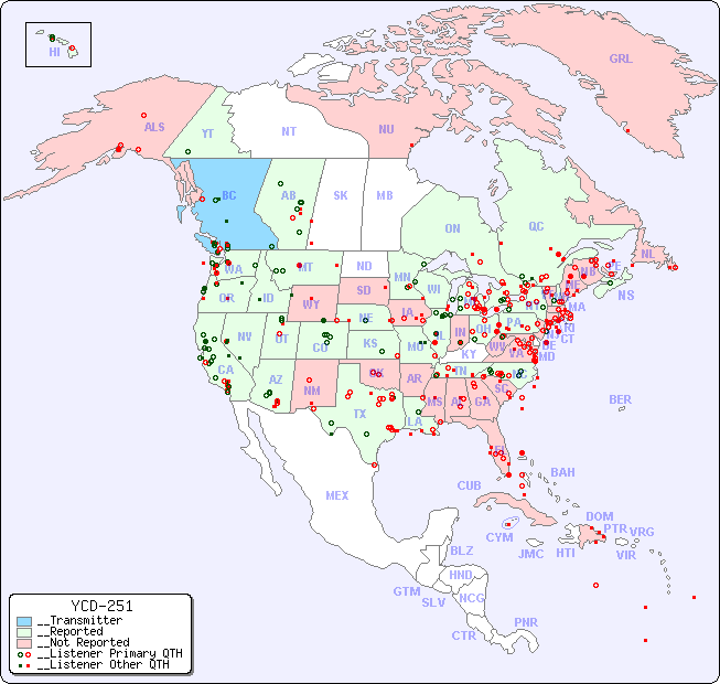 __North American Reception Map for YCD-251