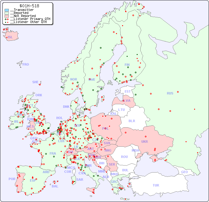 __European Reception Map for $01H-518