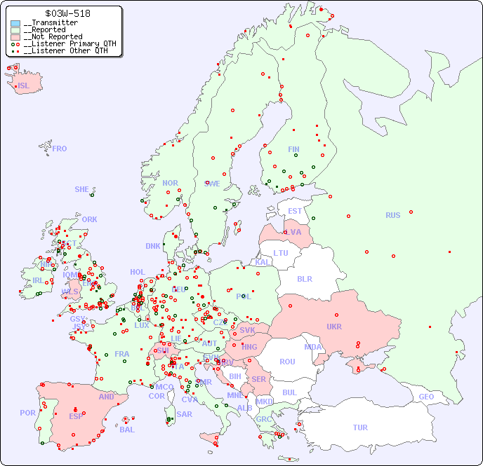 __European Reception Map for $03W-518