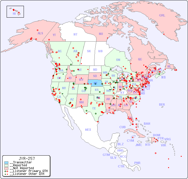__North American Reception Map for JYR-257