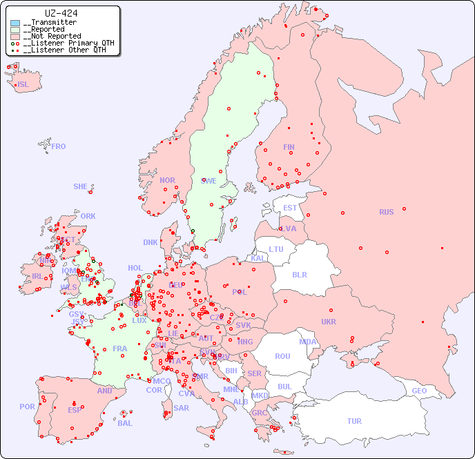 __European Reception Map for UZ-424