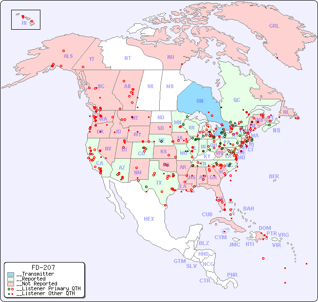 __North American Reception Map for FD-207