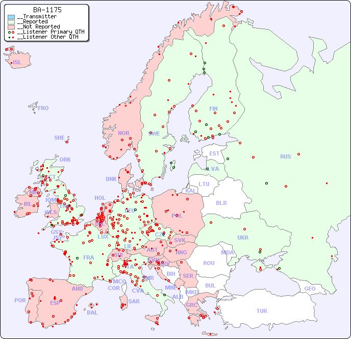 __European Reception Map for BA-1175