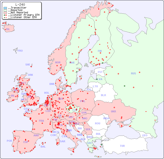 __European Reception Map for L-240