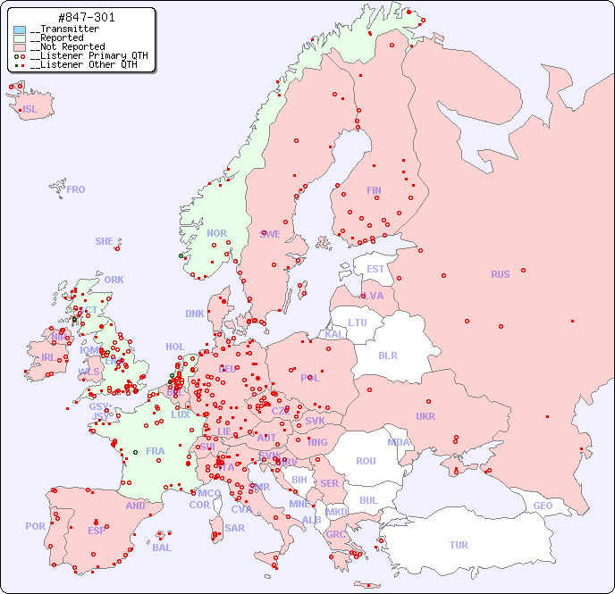 __European Reception Map for #847-301