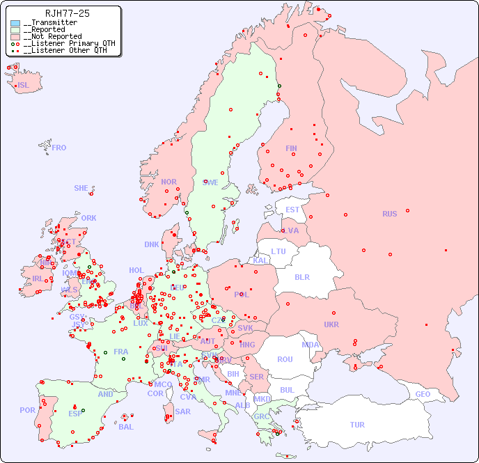 __European Reception Map for RJH77-25