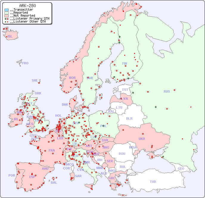 __European Reception Map for ARK-280