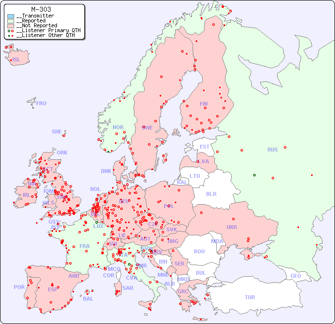 __European Reception Map for M-303