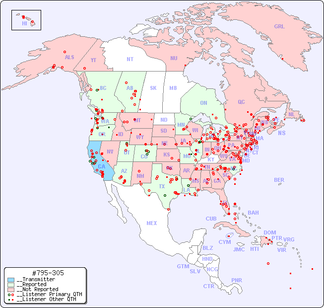 __North American Reception Map for #795-305