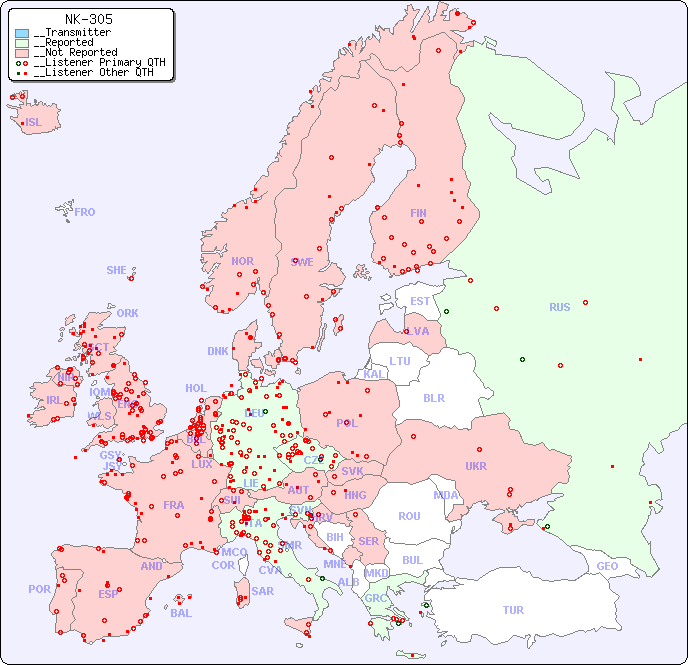 __European Reception Map for NK-305