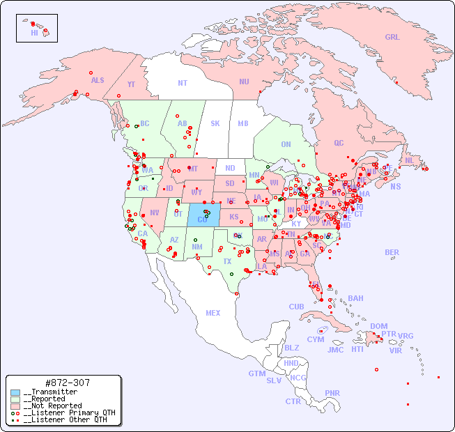 __North American Reception Map for #872-307