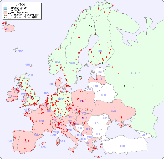 __European Reception Map for L-700