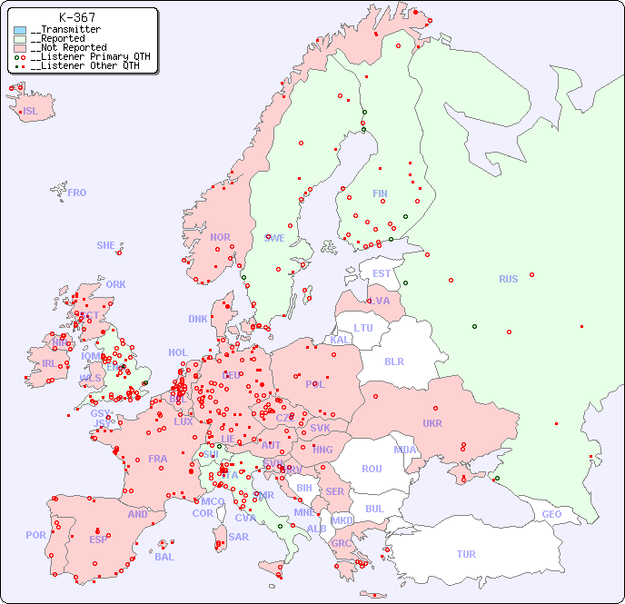 __European Reception Map for K-367