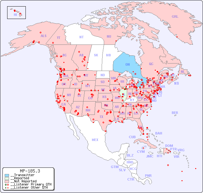 __North American Reception Map for MP-185.3
