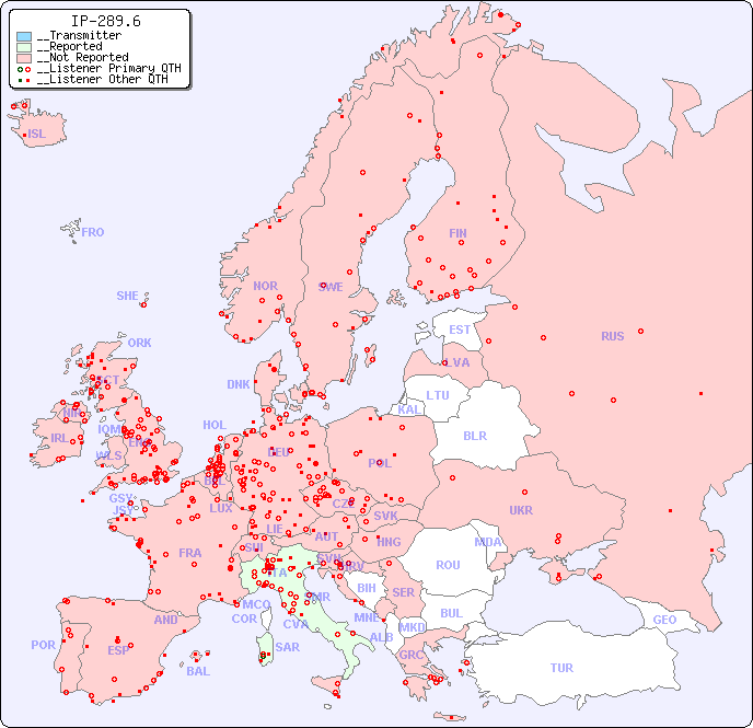 __European Reception Map for IP-289.6