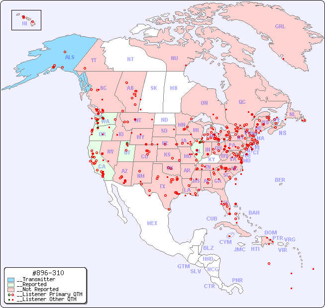 __North American Reception Map for #896-310