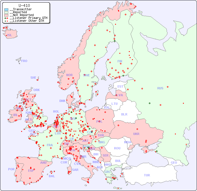 __European Reception Map for U-410