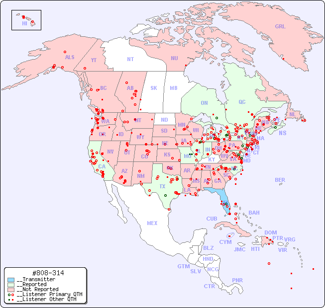 __North American Reception Map for #808-314