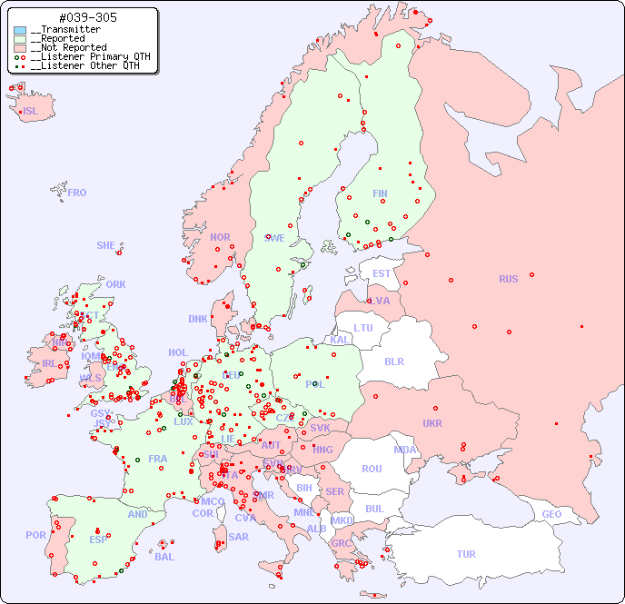 __European Reception Map for #039-305