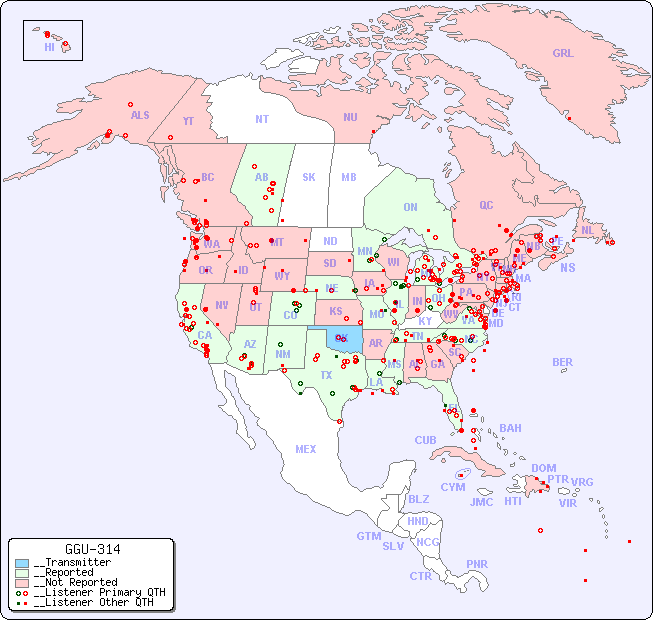__North American Reception Map for GGU-314