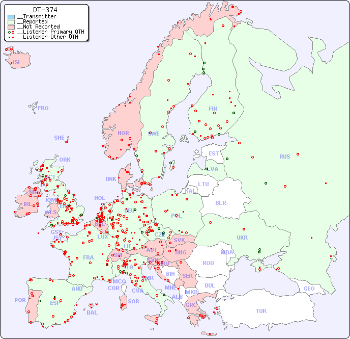 __European Reception Map for DT-374