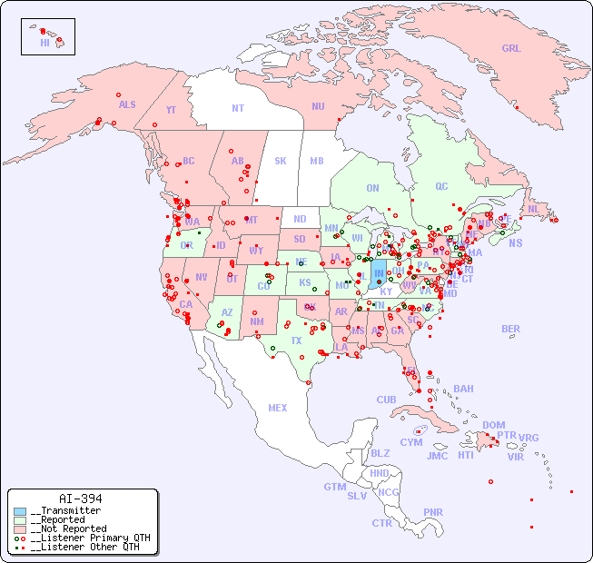 __North American Reception Map for AI-394