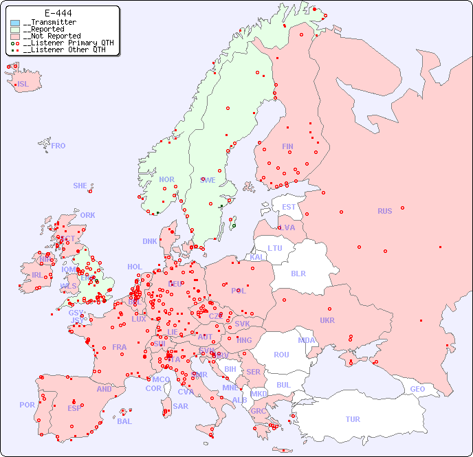 __European Reception Map for E-444