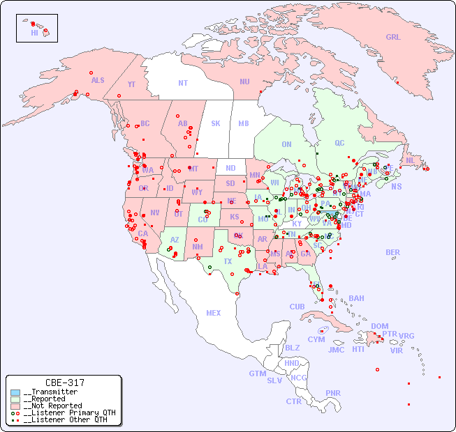 __North American Reception Map for CBE-317
