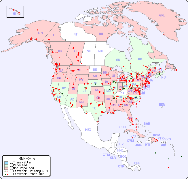 __North American Reception Map for BNE-305