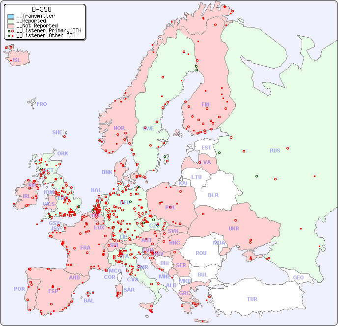 __European Reception Map for B-358