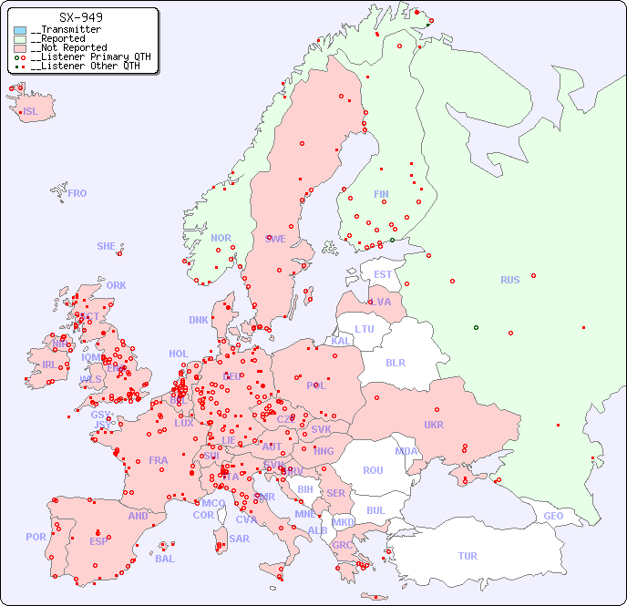 __European Reception Map for SX-949