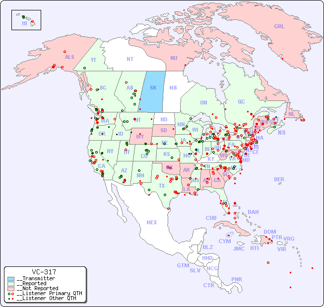 __North American Reception Map for VC-317